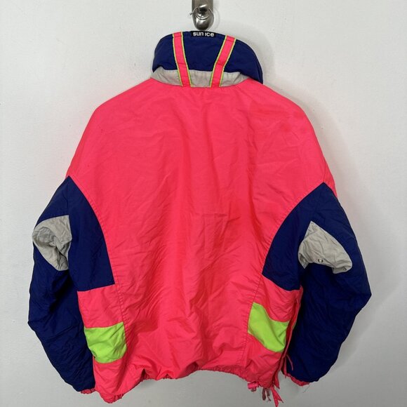 Vintage Sunice 80s 90s Neon Anorak Ski Jacket Colorful Bright Snowboard Woman M - Picture 6 of 9